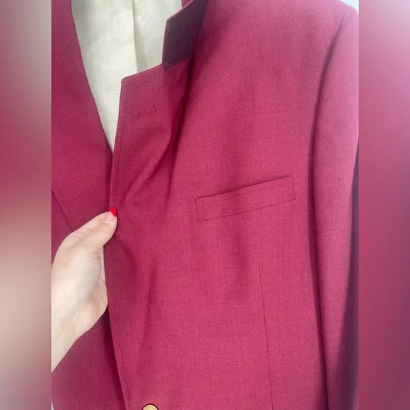 VTG Hart Schaffner Marx Jack Nicklaus Burgundy Blazer Gold Golf Bear Buttons